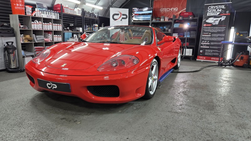 protection ceramique sur une ferrari 360 spider près de la margeriaz en savoie